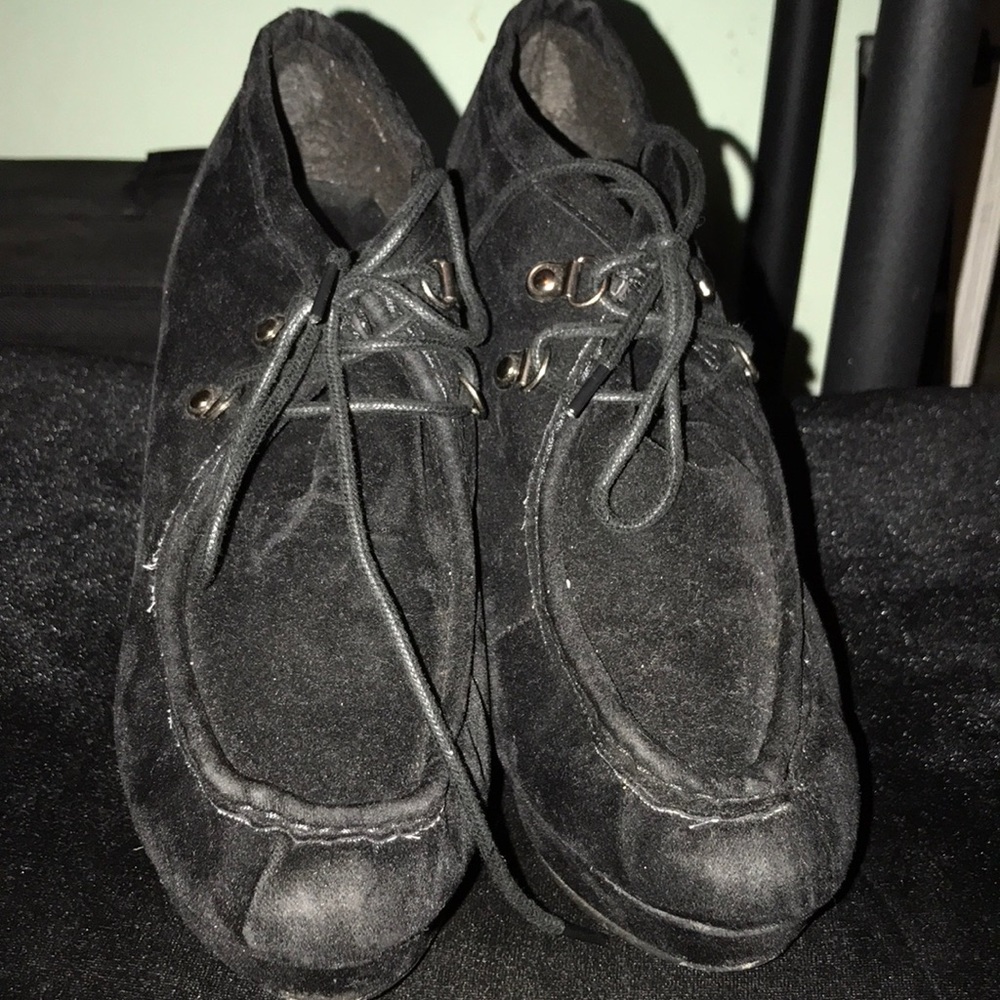 Black suede Platform Heels